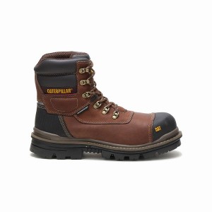 Caterpillar Adhesion Ice + Thinsulate Composite Toe Men's Work Boots Brown | 697834-ORK