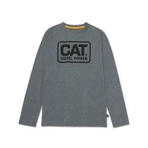 Caterpillar Cat Diesel Power Long Sleeve Tee Men's T-Shirt Dark / Grey | 462518-THD