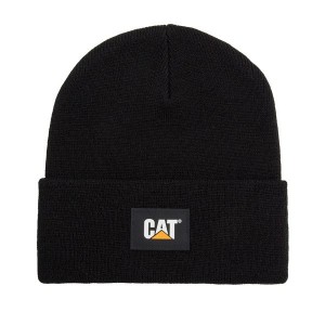 Caterpillar Cat Label Cuff Men's Beanie Black | 349018-ZNX