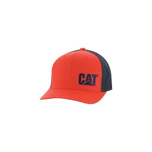 Caterpillar Cat Trademark Trucker Men's Hats Orange | 851379-OSG