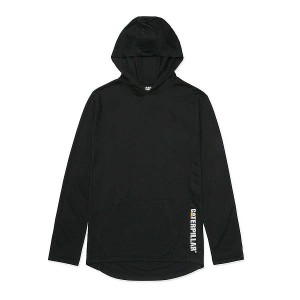 Caterpillar Coolmax Lightweight Pullover Men's Hoodie Black | 327016-IZK