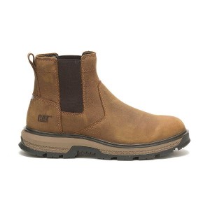 Caterpillar Exposition Chelsea Men's Work Boots Brown | 387952-GHI