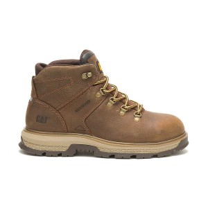 Caterpillar Exposition Hiker Waterproof Alloy Toe Men's Work Boots Brown | 103894-UNV