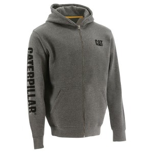 Caterpillar Full Zip Hooded Men's Sweatshirt Grey | 352487-LOI