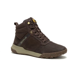 Caterpillar Hex Ready Mid Men's Boots Coffee | 856417-NPI