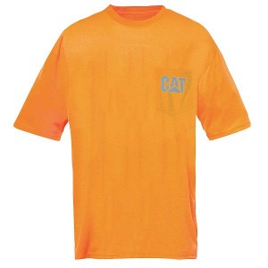 Caterpillar Hi-Vis Trademark Pocket Tee Men's T-Shirt Orange | 896102-YUR