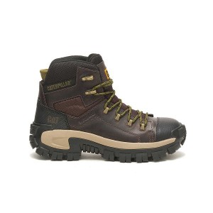 Caterpillar Invader Hiker Waterproof Composite Toe Men's Work Boots Coffee | 971532-BYW