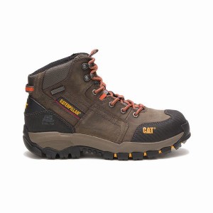 Caterpillar Navigator Mid Waterproof Steel Toe Men's Work Boots Dark / Grey | 972185-FNK