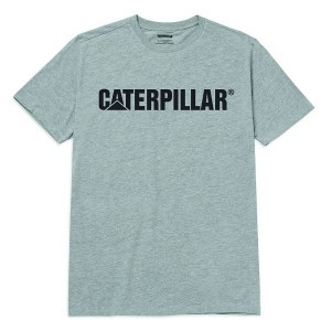 Caterpillar Original Fit Caterpillar Logo Tee Men's T-Shirt Blue | 710825-UZV