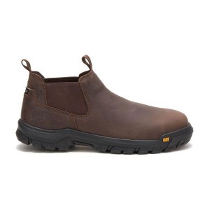 Caterpillar Outline Slip-On Steel Toe Men's Boots Brown | 617043-XMN