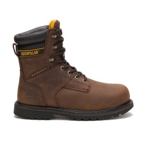 Caterpillar Salvo 8" Waterproof Steel Toe Thinsulate™ Men's Work Boots Brown | 719368-TFI