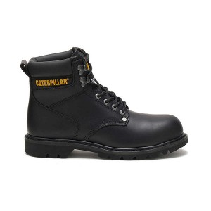 Caterpillar Second Shift Steel Toe Men's Work Boots Black | 023791-FTL