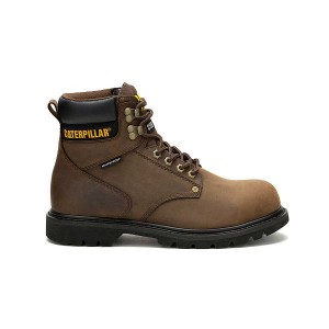 Caterpillar Second Shift Waterproof Steel Toe Men's Work Boots Dark / Brown | 853204-PCZ