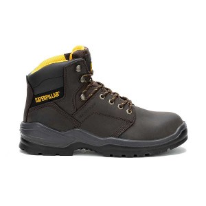 Caterpillar Striver Waterproof Steel Toe Men's Work Boots Brown | 593268-UFY