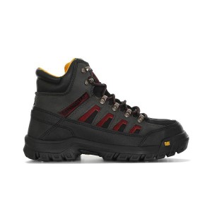 Caterpillar Threshold CAG ST M4M Industrial Men's Work Boots Black / Red | 754216-ZDO