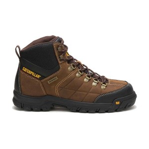 Caterpillar Threshold Waterproof Steel Toe Men's Work Boots Brown | 984017-KNA