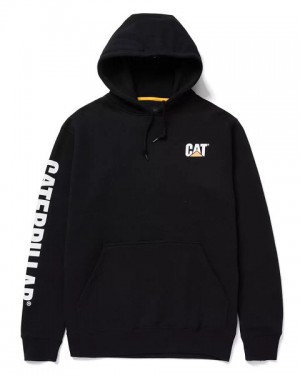 Caterpillar Trademark Banner Men's Hoodie Black | 981032-JOZ