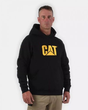 Caterpillar Trademark Men's Hoodie Black | 039745-RYM