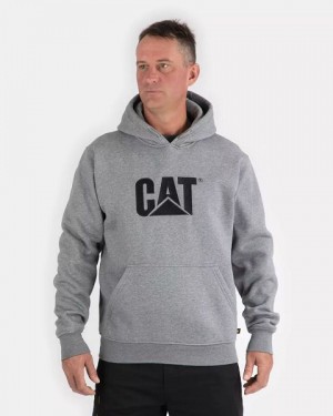 Caterpillar Trademark Men's Hoodie Grey | 975143-AJC