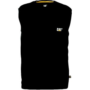 Caterpillar Trademark Sleeveless Pocket Tee Men's T-Shirt Black | 620574-QBE