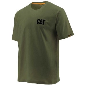 Caterpillar Trademark Tee Men's T-Shirt Green | 675012-JYH