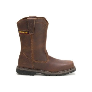 Caterpillar Wellston Pull On Steel Toe Men's Work Boots Dark / Brown | 360894-EIX