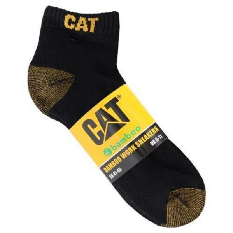 Caterpillar 5 Pack Bamboo Ankle Men\'s Socks Black | 018395-VGD