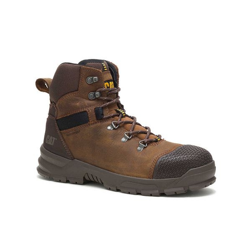 Caterpillar Accomplice X Waterproof Steel Toe Men's Work Boots Brown | 502916-OGQ