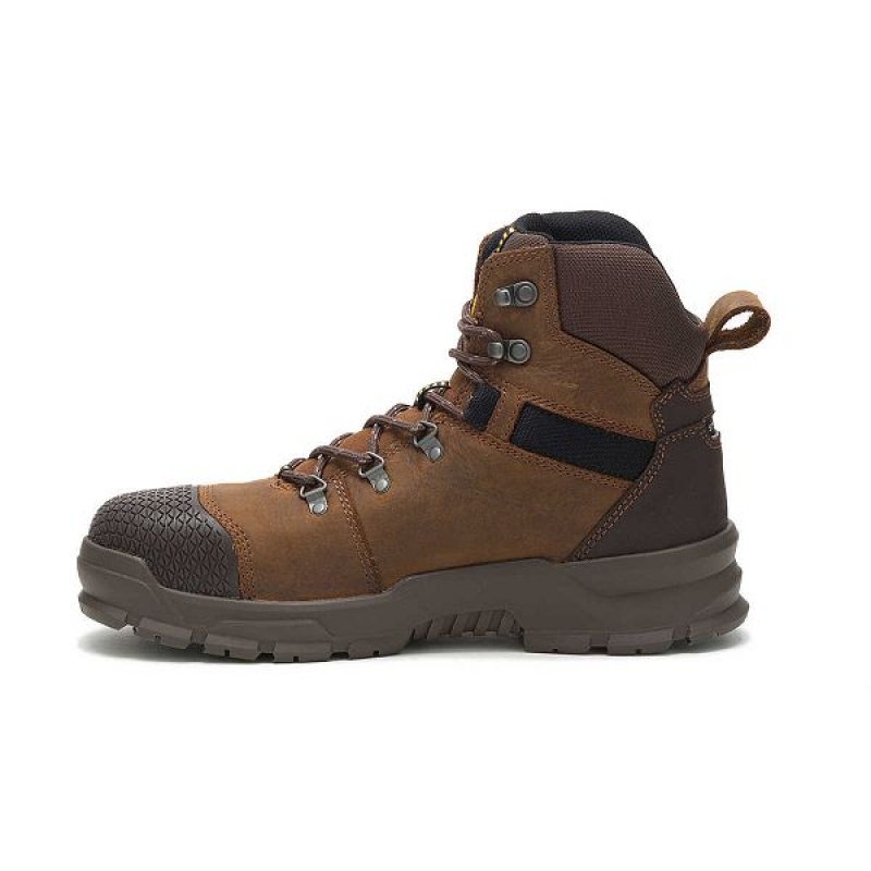 Caterpillar Accomplice X Waterproof Steel Toe Men's Work Boots Brown | 502916-OGQ