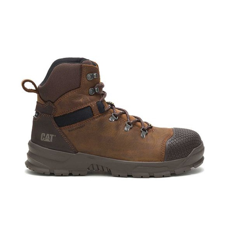 Caterpillar Accomplice X Waterproof Steel Toe Men\'s Work Boots Brown | 502916-OGQ