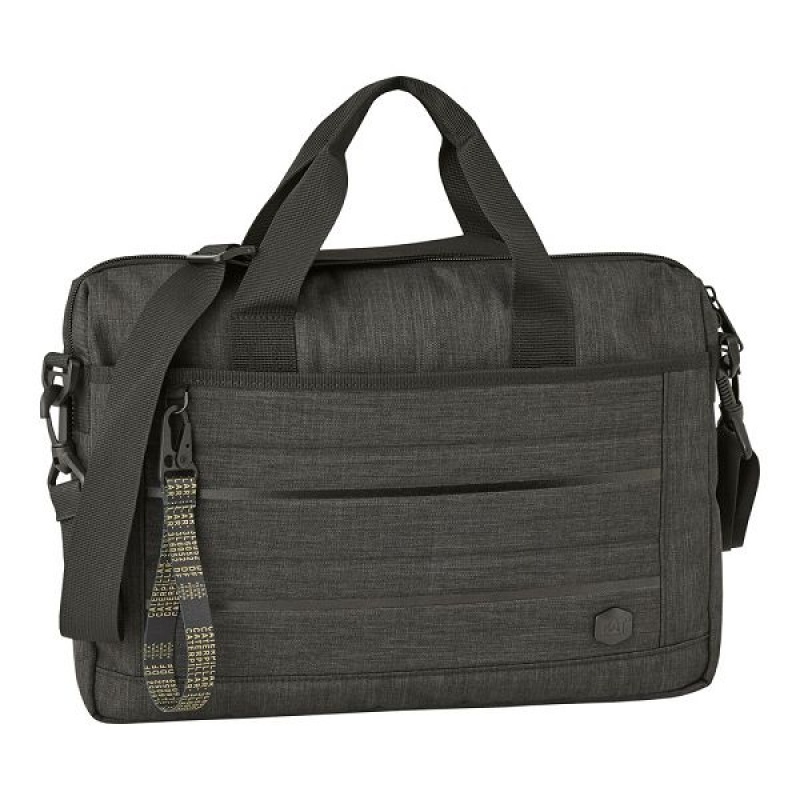 Caterpillar B. Holt Slim Briefcase Men's Bags Black | 649321-ZWY