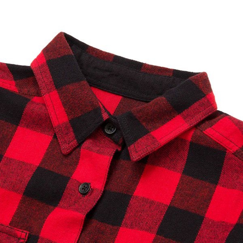 Caterpillar Buffalo Check Heavyweight Women's Shirts Red | 619275-SHV