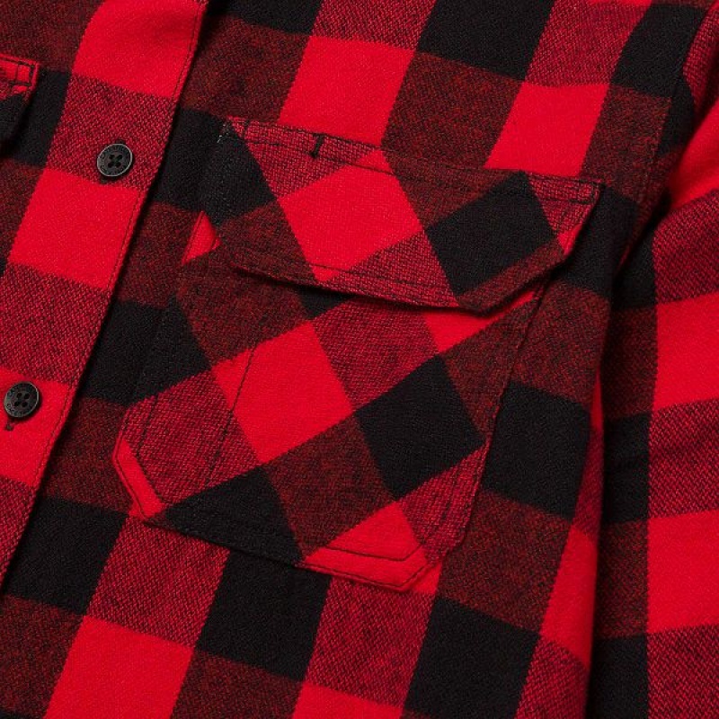 Caterpillar Buffalo Check Heavyweight Women's Shirts Red | 619275-SHV