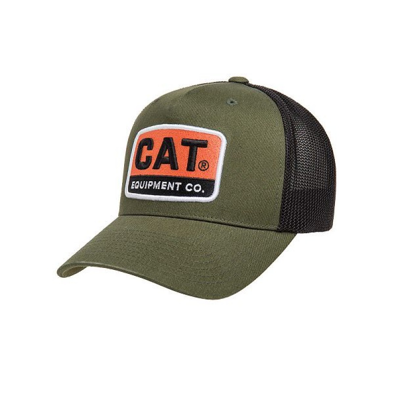 Caterpillar Cat Equipment 110 Men\'s Caps Green / Black | 452189-RFQ