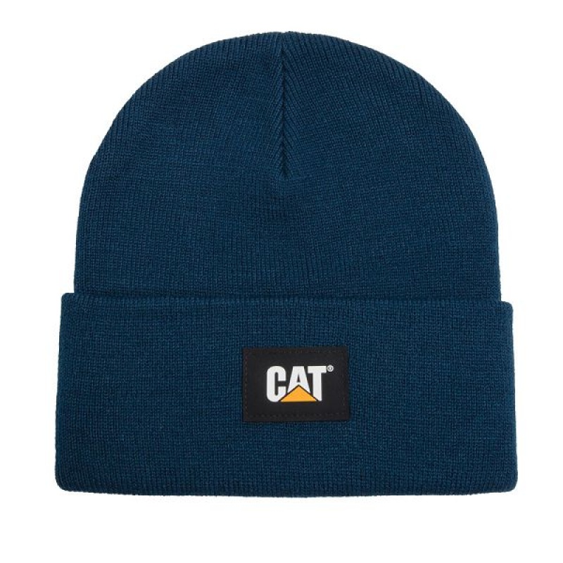 Caterpillar Cat Label Cuff Women\'s Beanie Blue | 986340-PYS