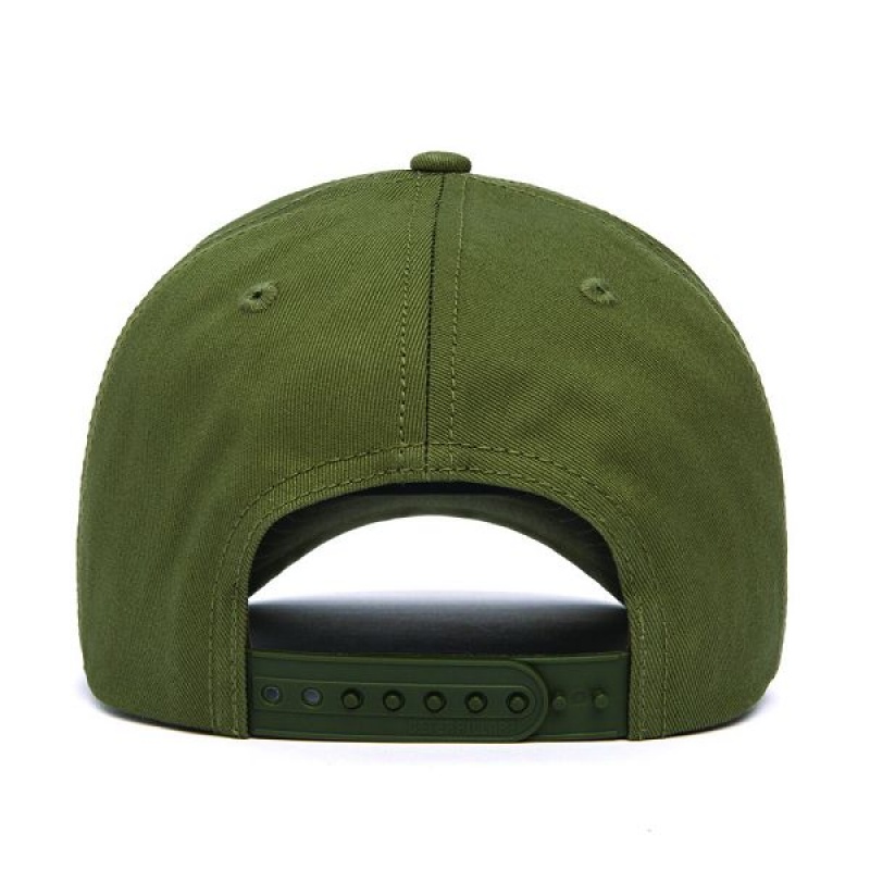 Caterpillar Cat Logo Silicone Patch Men's Hats Olive | 194528-BMR