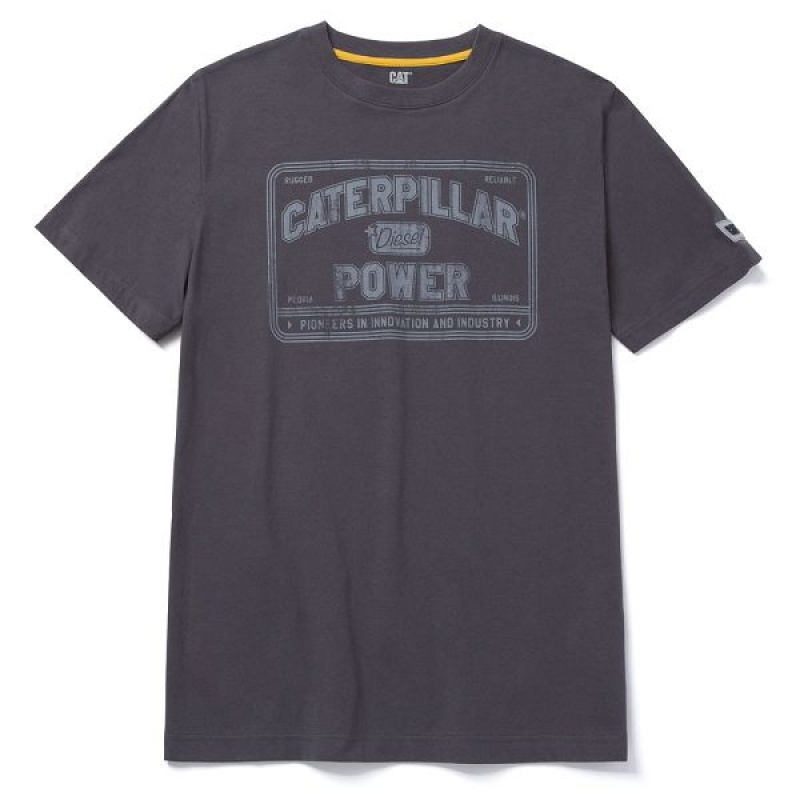 Caterpillar Caterpillar Power Tee Men\'s T-Shirt Grey | 963275-BVI