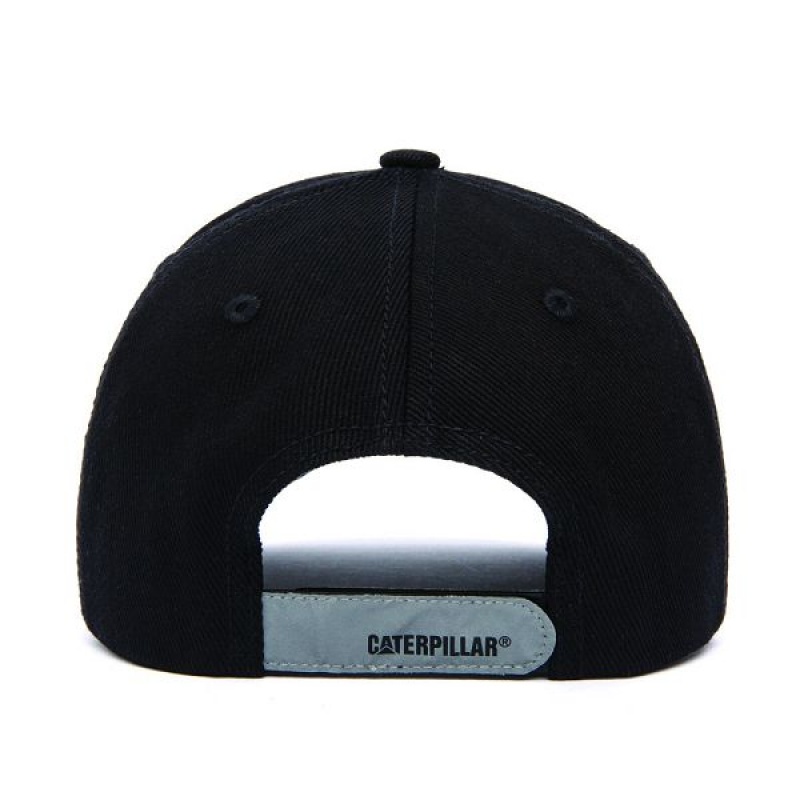 Caterpillar Caterpillar Reflective Patch Men's Hats Black | 580614-DTU