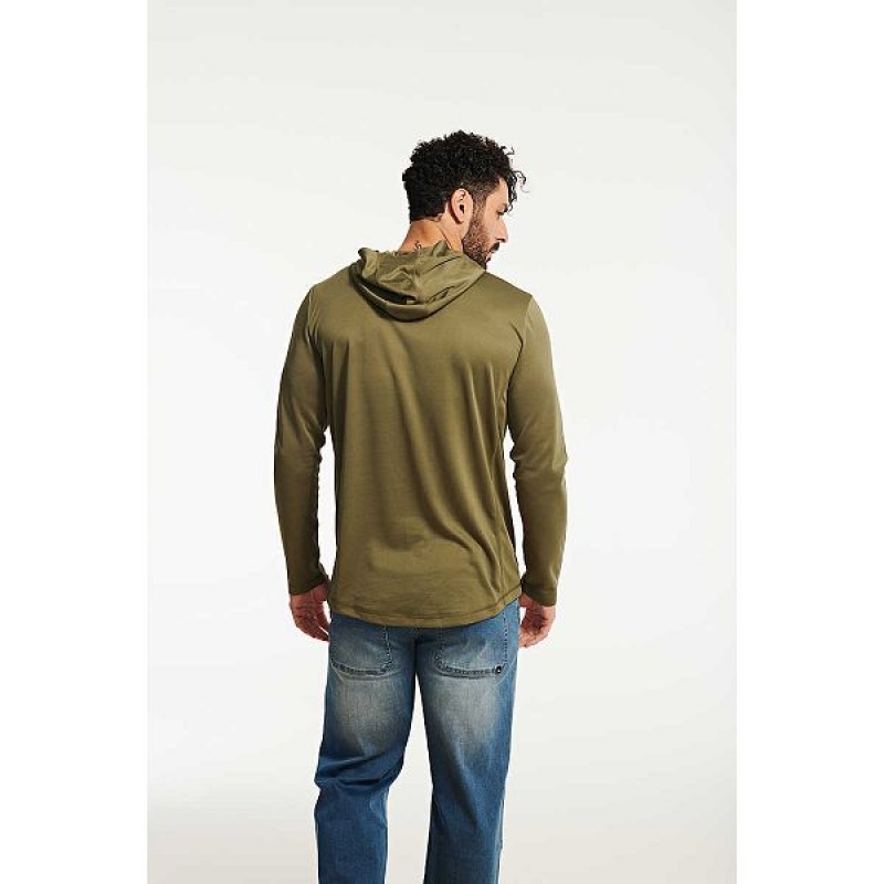 Caterpillar Coolmax Lightweight Pullover Men's Hoodie Green | 867524-BUZ