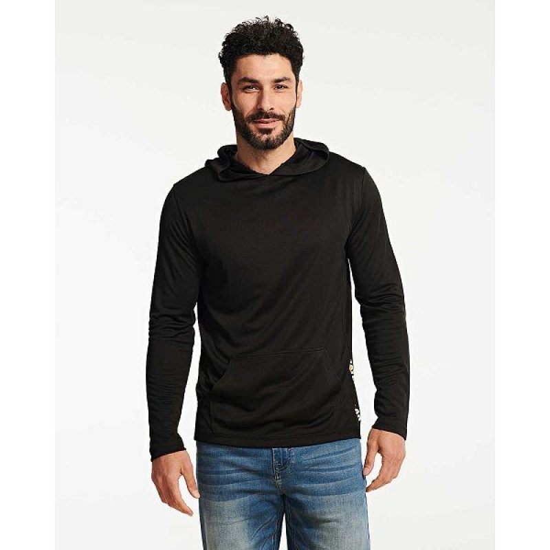 Caterpillar Coolmax Lightweight Pullover Men's Hoodie Black | 327016-IZK