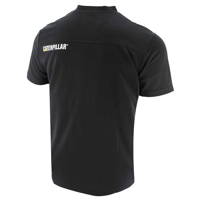 Caterpillar Coolmax Short Sleeve Tee Men's T-Shirt Black | 286347-IBH