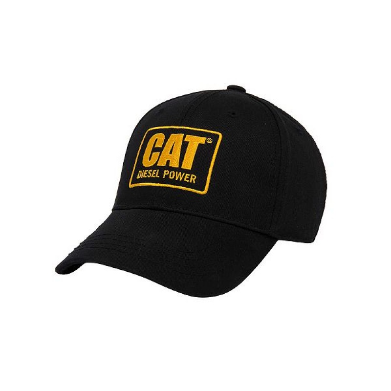 Caterpillar Curve Bill Diesel Power Men\'s Caps Black | 965138-XHC