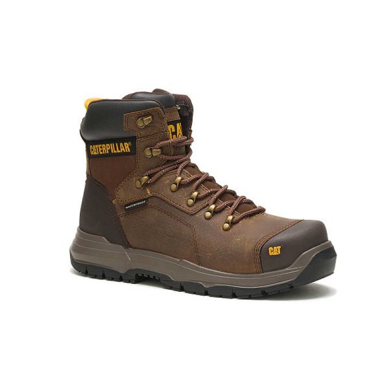 Caterpillar Diagnostic 2.0 Waterproof Steel Toe Men's Work Boots Brown | 508349-HZS