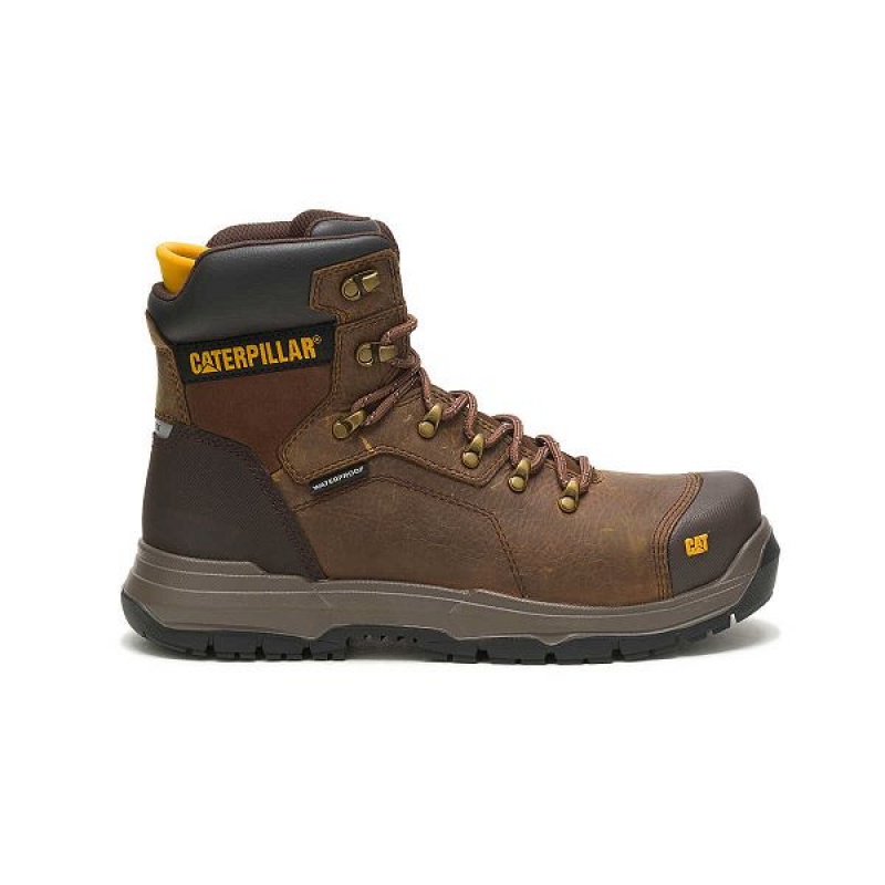 Caterpillar Diagnostic 2.0 Waterproof Steel Toe Men\'s Work Boots Brown | 508349-HZS