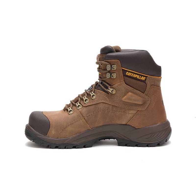 Caterpillar Diagnostic Hi Waterproof Thinsulate™ Steel Toe Men's Work Boots Dark / Beige | 601573-CPD