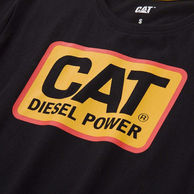 Caterpillar Diesel Power Tee Women's T-Shirt Black | 458621-PHJ