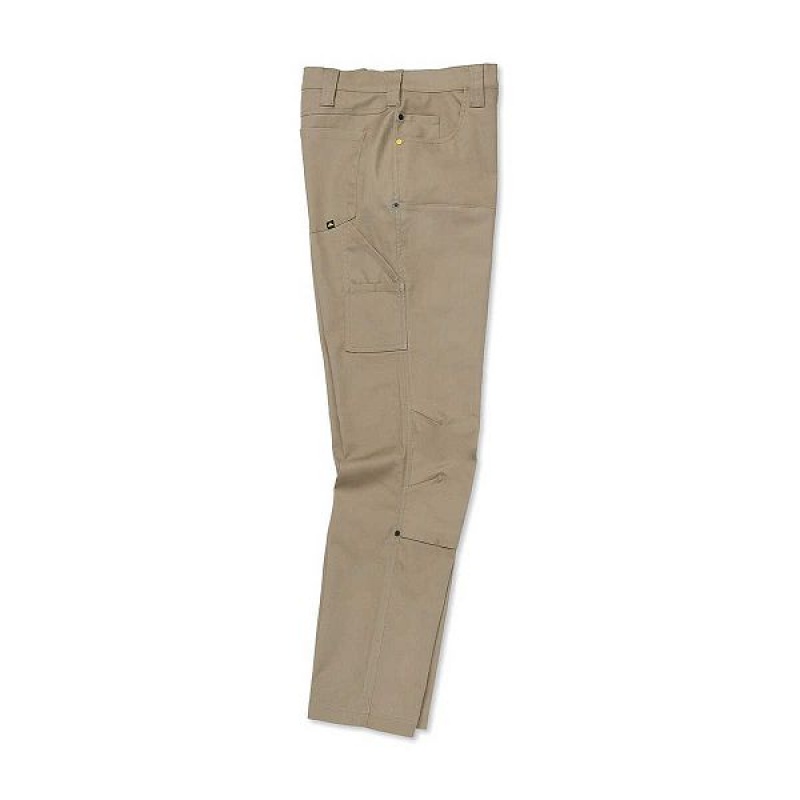 Caterpillar Double Front Stretch Canvas Straight Fit Utility Men's Pants Khaki | 281593-BOD