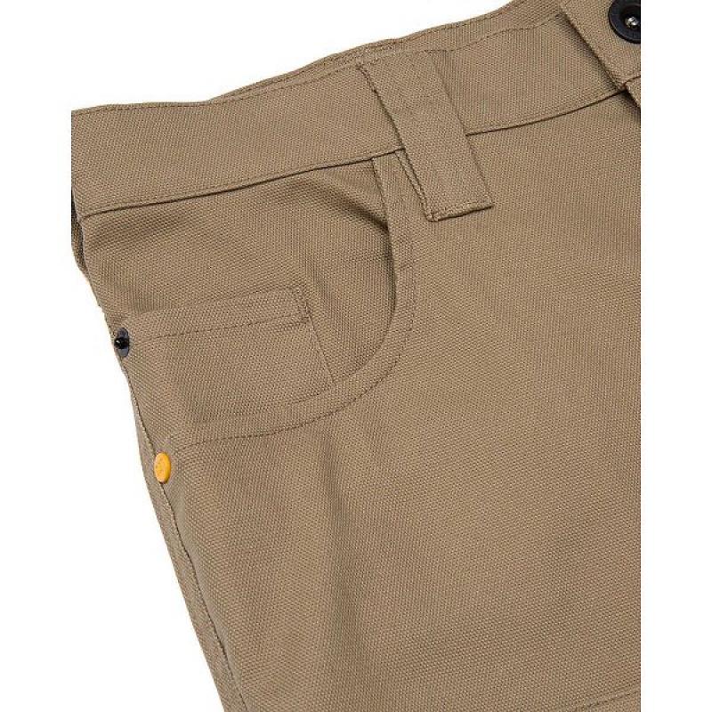 Caterpillar Double Front Stretch Canvas Straight Fit Utility Men's Pants Khaki | 281593-BOD