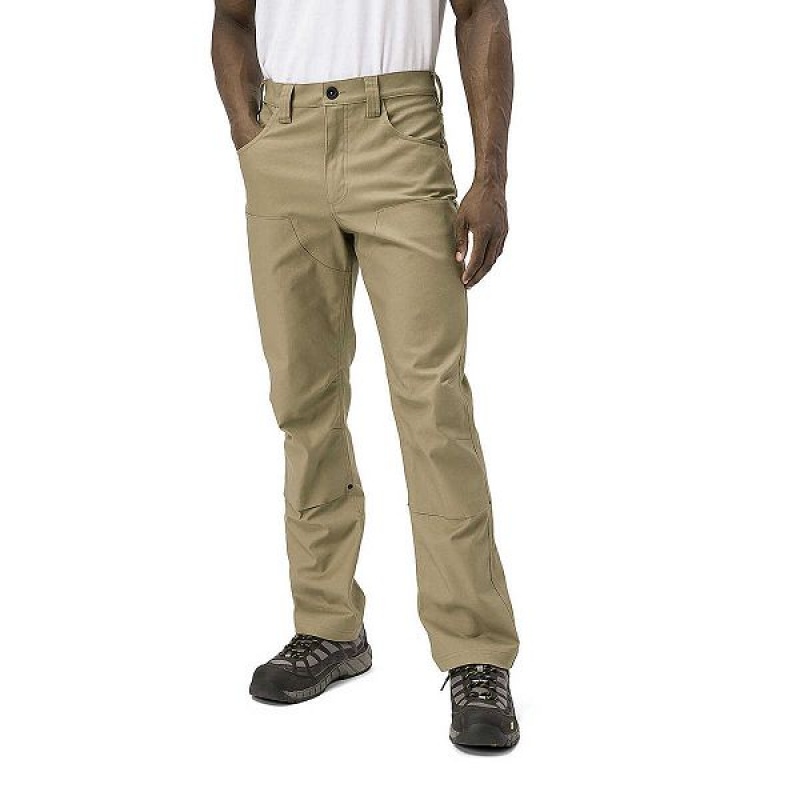 Caterpillar Double Front Stretch Canvas Straight Fit Utility Men's Pants Khaki | 281593-BOD