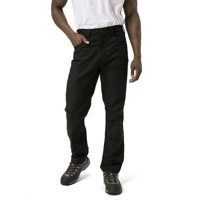 Caterpillar Double Front Stretch Canvas Straight Fit Utility Men's Pants Black | 406985-EYV